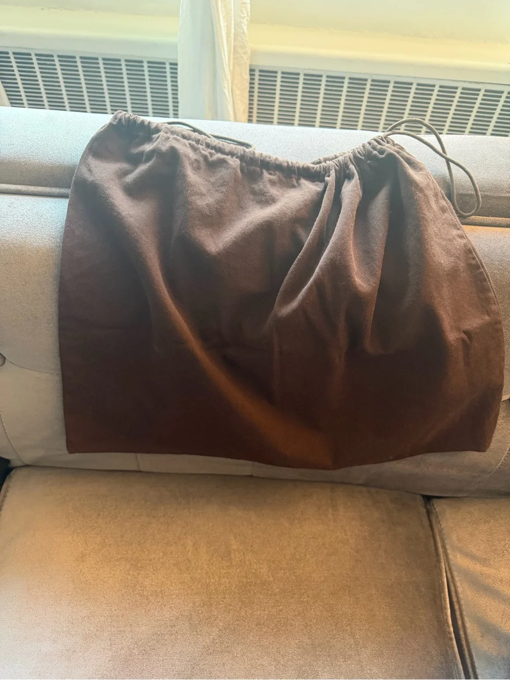 Gucci Brown XL Drawstring Dust Bag with Gold Logo